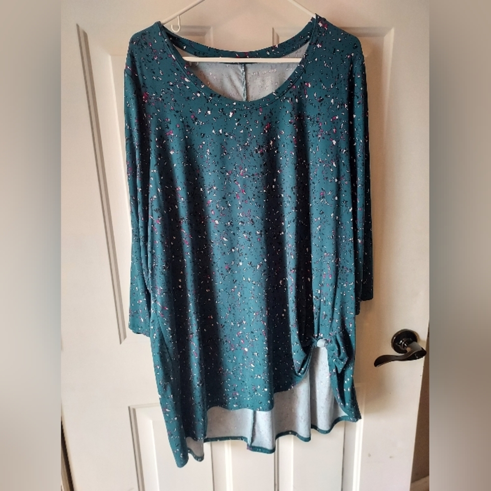 Women's Lane Bryant shirt. Deep Aqua w/flecks and Side knot. Size 22/24